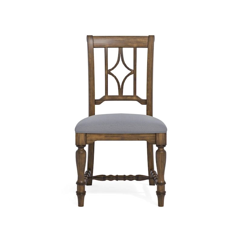 Chaise de salle à manger capitonnée en bois gris - 22 x 40 x 26