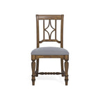 Chaise de salle à manger capitonnée en bois gris - 22 x 40 x 26