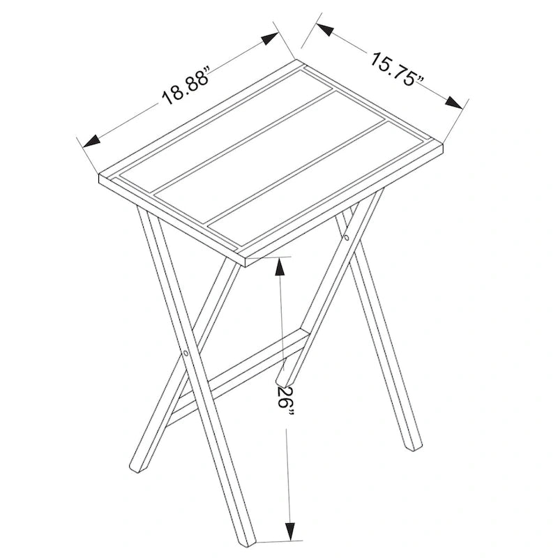 4-Piece Folding Tray Table Set with Stand - 26.5 - Gray