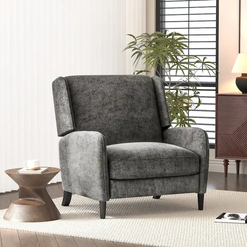 Fauteuil inclinable en tissu texturé surdimensionné, Fauteuil inclinable confortable pour le salon