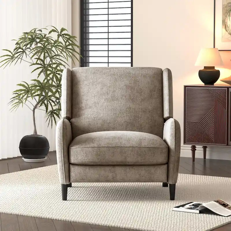Fauteuil inclinable en tissu texturé surdimensionné, Fauteuil inclinable confortable pour le salon