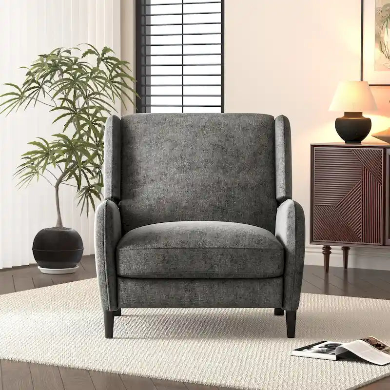 Fauteuil inclinable en tissu texturé surdimensionné, Fauteuil inclinable confortable pour le salon