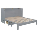 Lit escamotable Queen Size avec tiroirs de rangement et recharge USB, lit mural peu encombrant