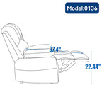Fauteuil inclinable manuel surdimensionné marron avec inclinaison à 155°, assemblage facile et design généreux pour votre salon.
