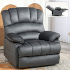 Fauteuil inclinable manuel surdimensionné marron avec inclinaison à 155°, assemblage facile et design généreux pour votre salon.