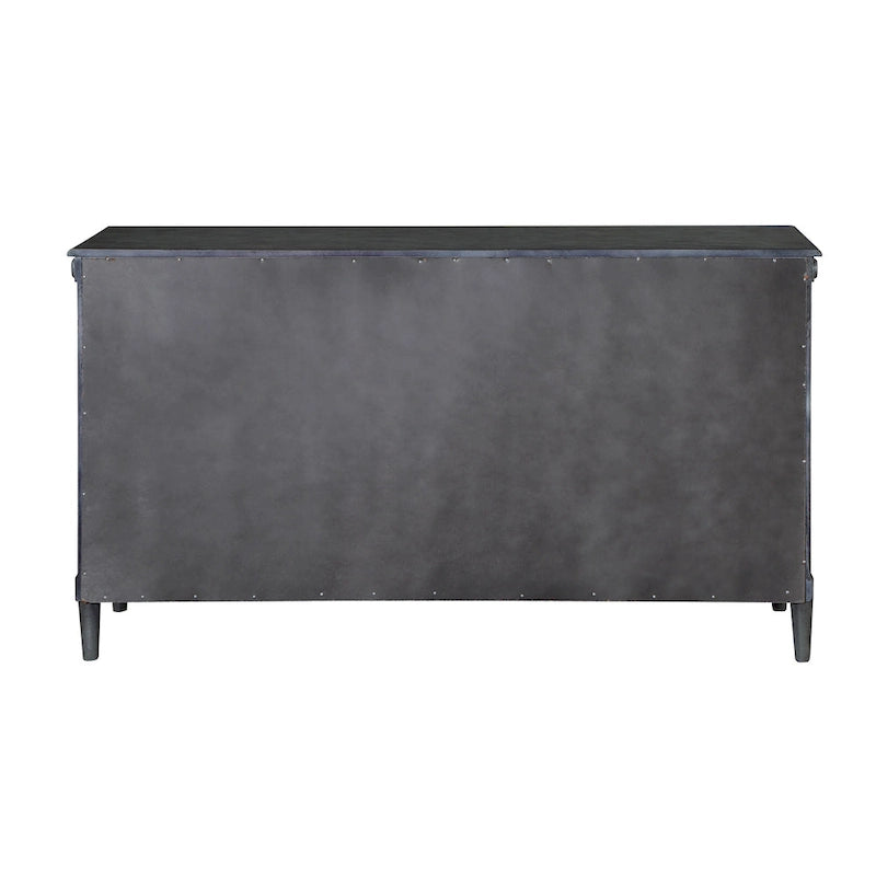 Commode traditionnelle de 152 cm de large à six tiroirs et deux demi-tiroirs