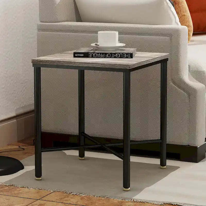 19-inch Square Modern Wood Side Table