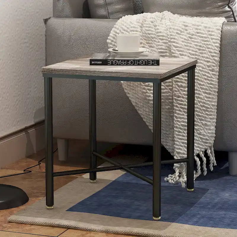 19-inch Square Modern Wood Side Table