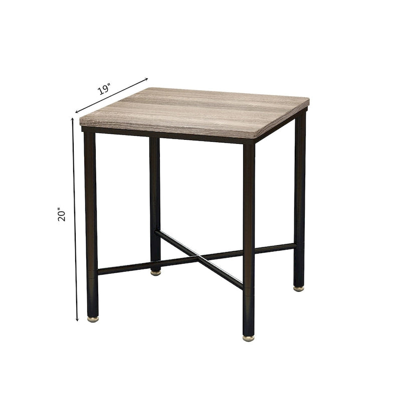 19-inch Square Modern Wood Side Table