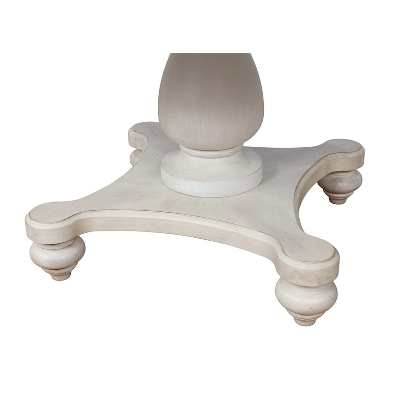 Table de salle à manger ronde en chêne cérusé - Chêne cérusé et blanc
