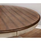 Table de salle à manger ronde en chêne cérusé - Chêne cérusé et blanc