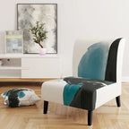 Fauteuil de salon moderne géométrique noir, bleu et vert - Fauteuil