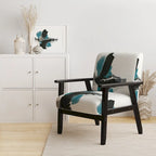 Fauteuil de salon moderne géométrique noir, bleu et vert - Fauteuil