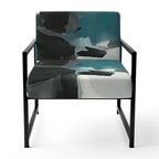 Fauteuil de salon moderne géométrique noir, bleu et vert - Fauteuil