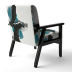 Fauteuil de salon moderne géométrique noir, bleu et vert - Fauteuil