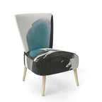 Fauteuil de salon moderne géométrique noir, bleu et vert - Fauteuil
