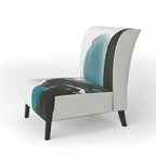 Fauteuil de salon moderne géométrique noir, bleu et vert - Fauteuil