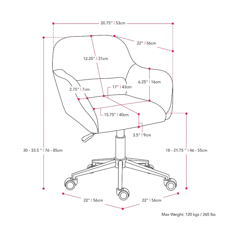 Chaise de bureau rembourrée