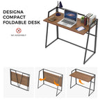 Bureau pliable ergonomique sans assemblage