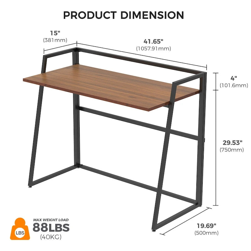 Bureau pliable ergonomique sans assemblage