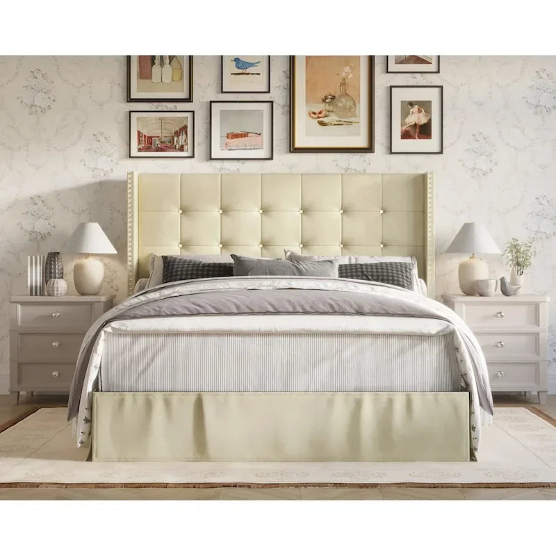 Plush platform bed