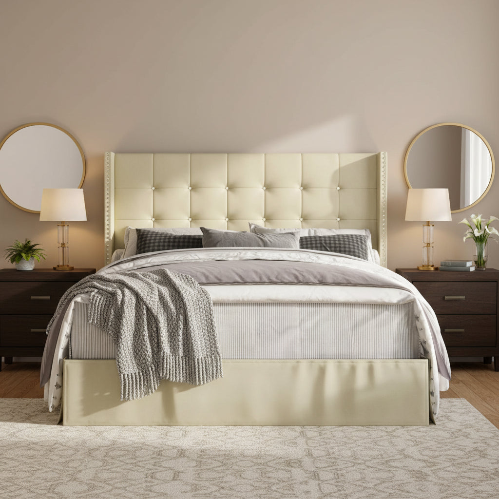 Plush platform bed