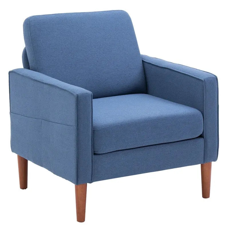 Fauteuil d'appoint individuel "Bombe Nucléaire" pieds en bois massif