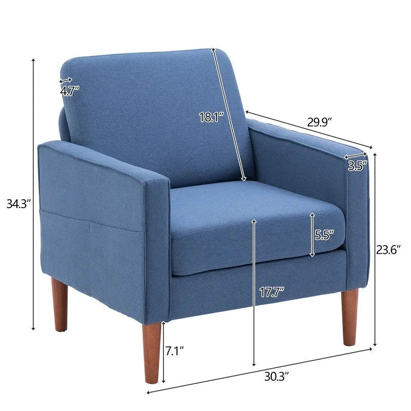 Fauteuil d'appoint individuel "Bombe Nucléaire" pieds en bois massif