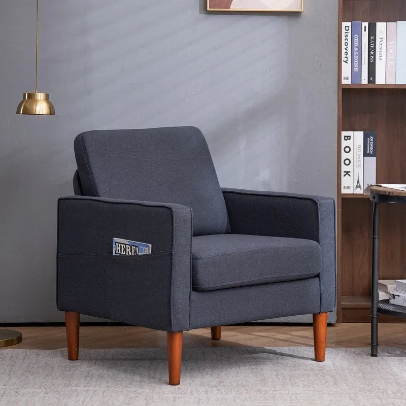 Fauteuil d'appoint individuel "Bombe Nucléaire" pieds en bois massif