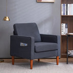 Fauteuil d'appoint individuel "Bombe Nucléaire" pieds en bois massif