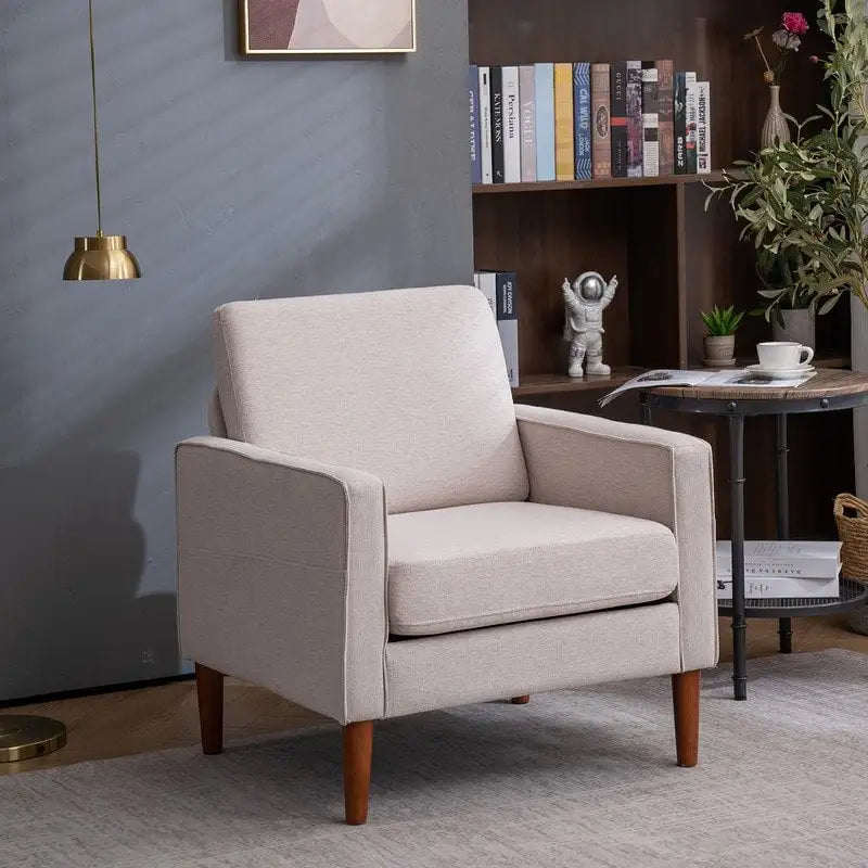 Fauteuil d'appoint individuel "Bombe Nucléaire" pieds en bois massif