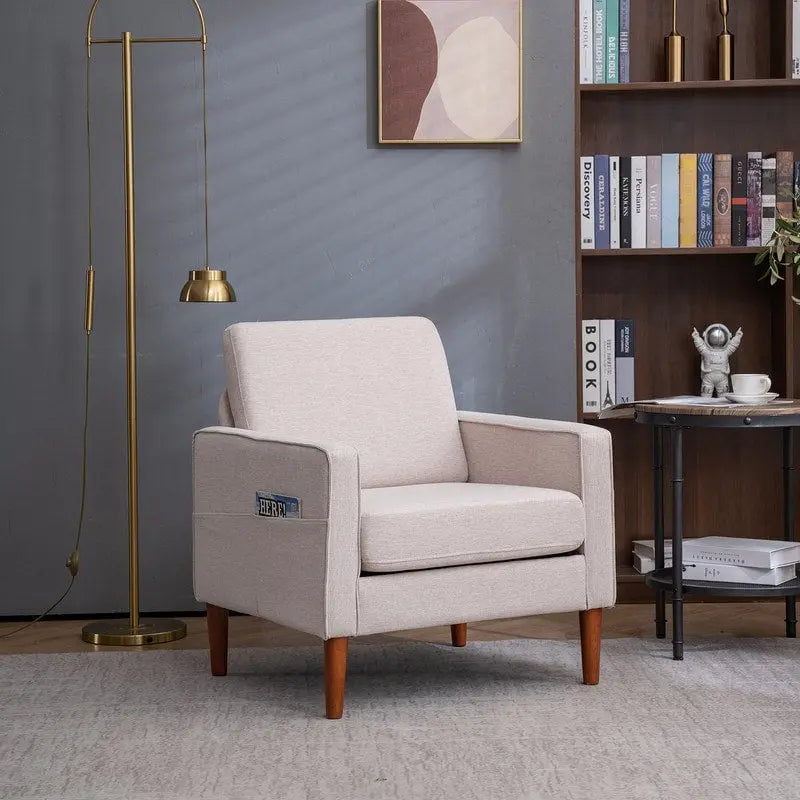 Fauteuil d'appoint individuel "Bombe Nucléaire" pieds en bois massif