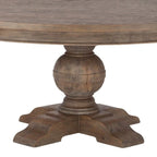 Table à manger ronde de 54 po en teck vieilli gris