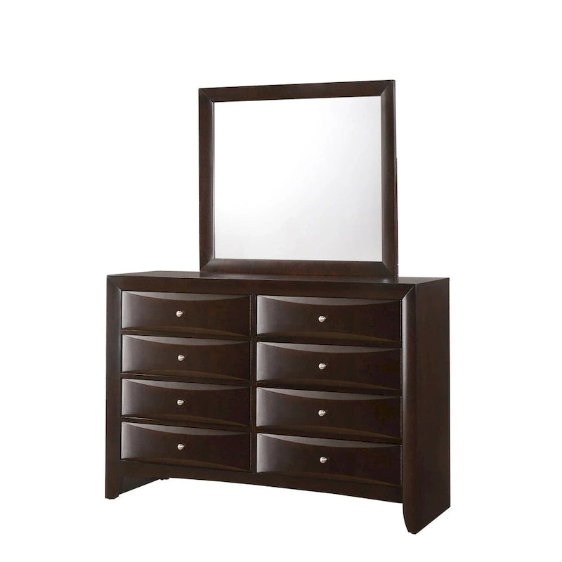 Dark Cherry Bookcase Storage Platform Bed