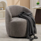 Fauteuil pivotant d'appoint en tissu avec anneau en métal thermolaqué noir