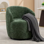 Fauteuil pivotant d'appoint en tissu avec anneau en métal thermolaqué noir