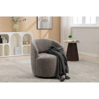 Fauteuil pivotant d'appoint en tissu avec anneau en métal thermolaqué noir