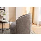 Fauteuil pivotant d'appoint en tissu avec anneau en métal thermolaqué noir