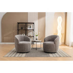 Fauteuil pivotant d'appoint en tissu avec anneau en métal thermolaqué noir