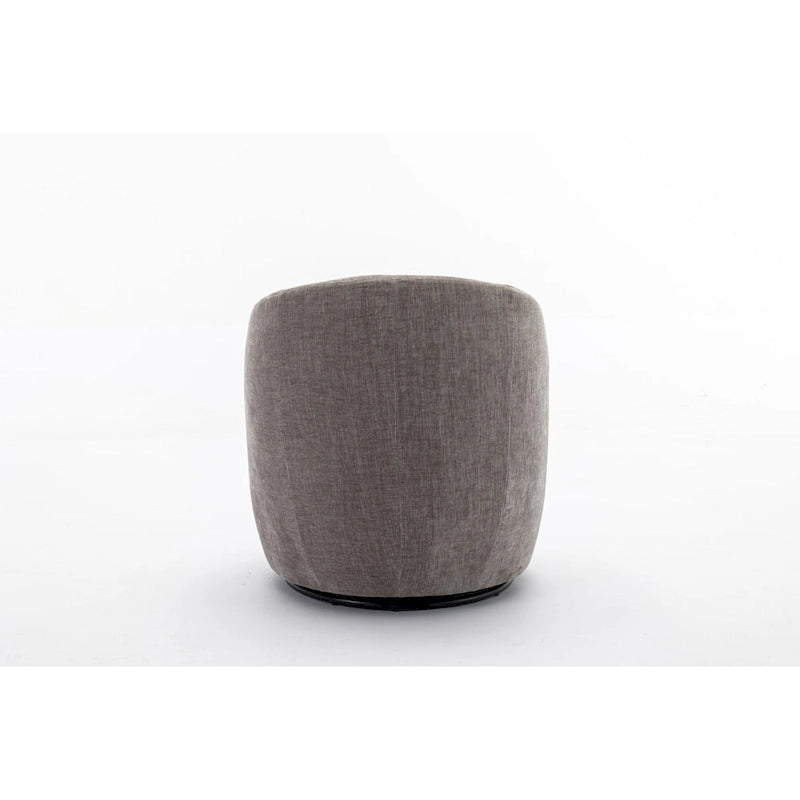 Fauteuil pivotant d'appoint en tissu avec anneau en métal thermolaqué noir