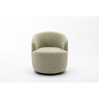 Fauteuil pivotant d'appoint en tissu avec anneau en métal thermolaqué noir