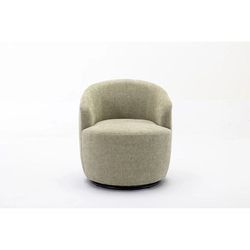 Fauteuil pivotant d'appoint en tissu avec anneau en métal thermolaqué noir