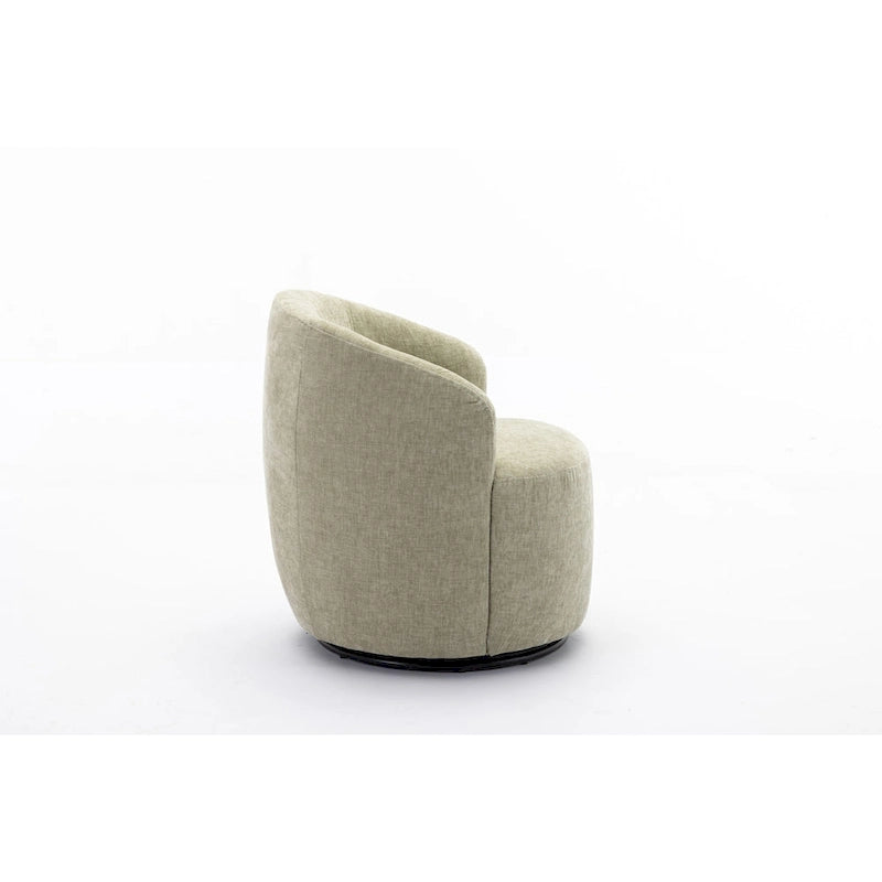 Fauteuil pivotant d'appoint en tissu avec anneau en métal thermolaqué noir