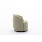 Fauteuil pivotant d'appoint en tissu avec anneau en métal thermolaqué noir