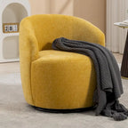 Fauteuil pivotant d'appoint en tissu avec anneau en métal thermolaqué noir