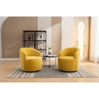 Fauteuil pivotant d'appoint en tissu avec anneau en métal thermolaqué noir