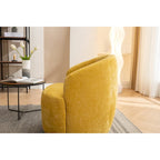 Fauteuil pivotant d'appoint en tissu avec anneau en métal thermolaqué noir
