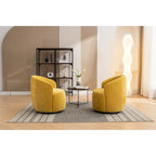 Fauteuil pivotant d'appoint en tissu avec anneau en métal thermolaqué noir