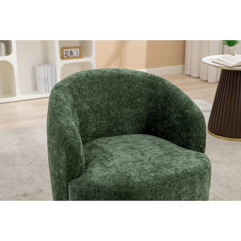 Fauteuil pivotant d'appoint en tissu avec anneau en métal thermolaqué noir