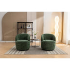 Fauteuil pivotant d'appoint en tissu avec anneau en métal thermolaqué noir